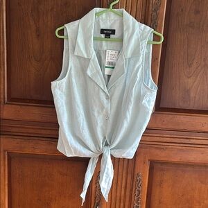 Karen Kane Light Green Tie-Front Women's Top